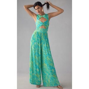 Plenty by Tracy Reese Twist Jumpsuit in Blue Rattlesnake Size M / NWT